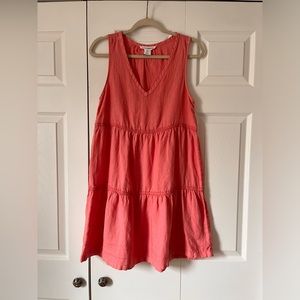 Lucky Brand Pink Tiered Linen Sleeveless Dress Women’s Size Small Relaxed Pink